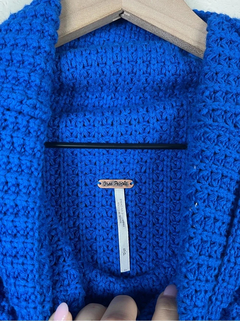 Free People Park City Pullover Cobalt Blue Size Small